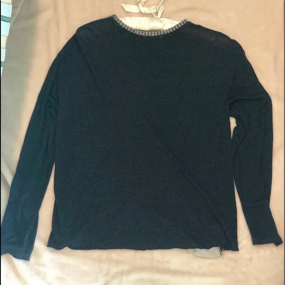 Zara W & B Collection Grey Long Sleeves Top
